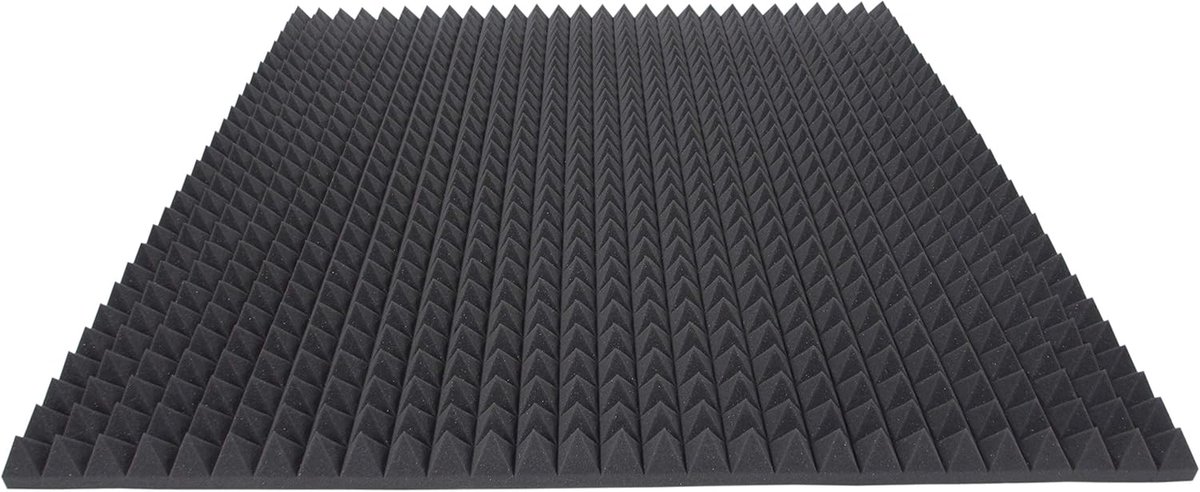 Akoestisch Schuim Piramide - Geluidsisolatie Matten - Ruimte Demping - Test op Schadelijke Stoffen - 97x98.5x5 cm - Zwart