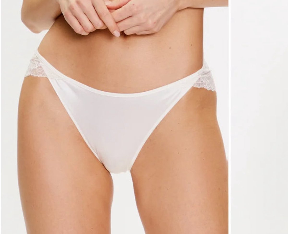 Calvin Klein - Dames String - Ecru - Met Kant - Maat M