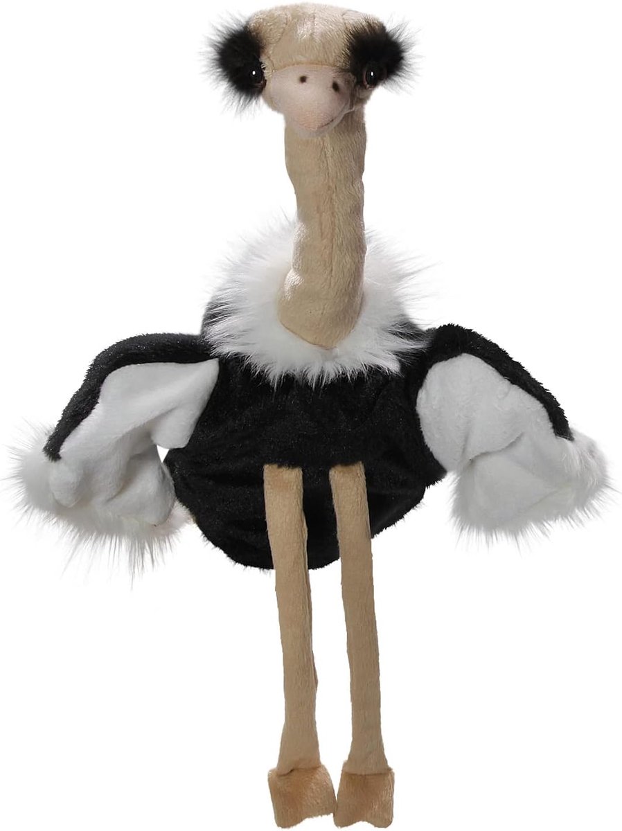 Handpop Vogel - Pluche Dier Knuffel - Poppenkast Spel - Vlamvertragend Materiaal - 40 cm Hoog