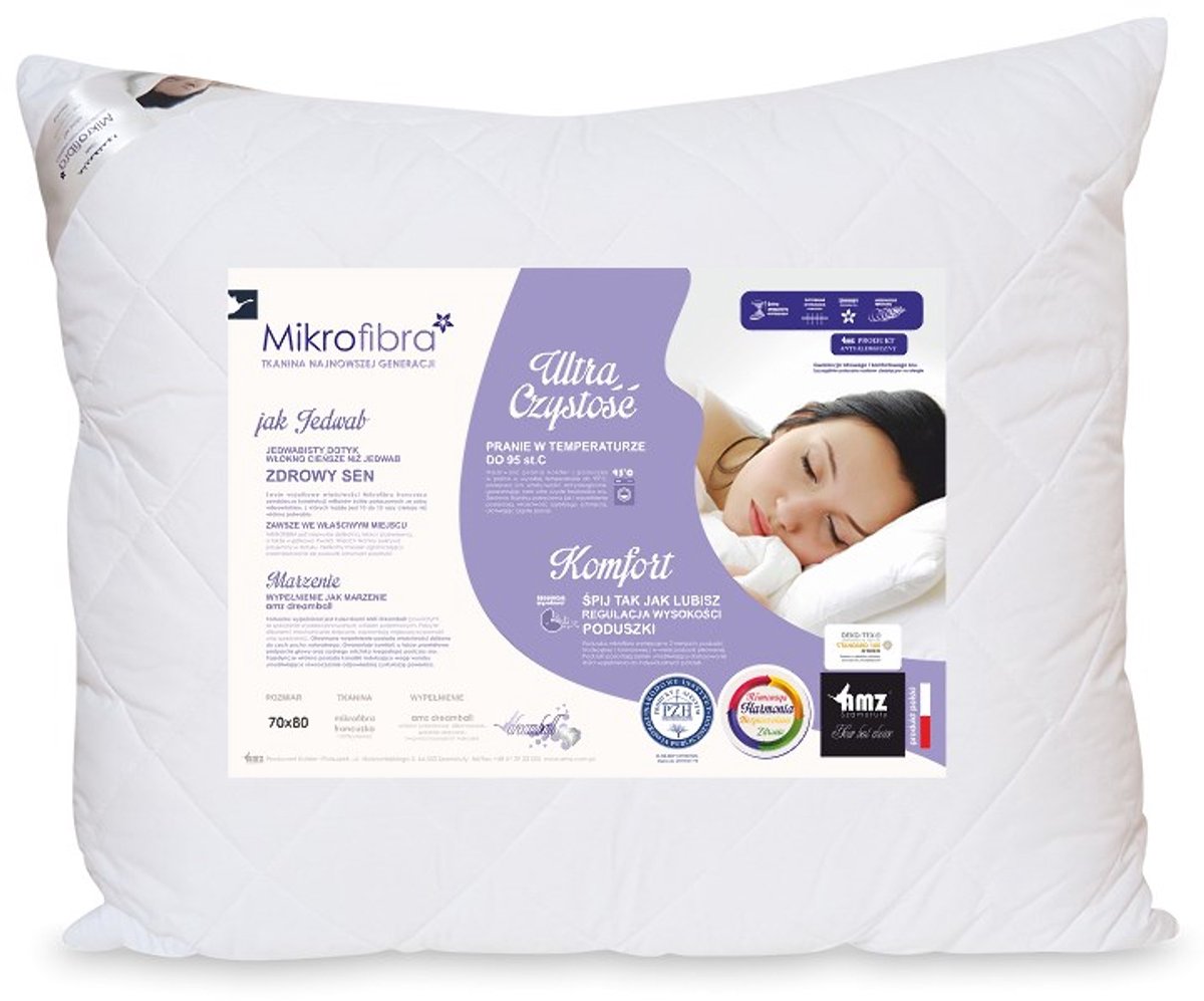Amz Serie - Antiallergisch Kussen - 50x60 cm - Mikrofiber - Wit