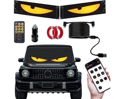 2 Stuks - LED-Ogen voor Vrachtwagen - Programmeerbaar Lichtreclame - Flexibele LED-Ogen Verlichting voor Auto'S en Vrachtwagens - IP65 Waterdichtheidsclassificatie - 102x348 mm - Zwart