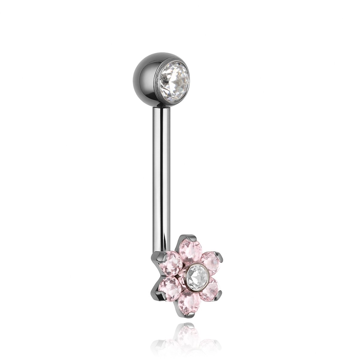 Crazy Needles - Intieme Douche - Kralen - Bloem - Roze en Witte Zirkonia