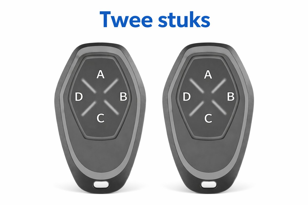 Yemtech® 2 stuks Universele Handzender - Garagedeur opener - Vervangende handzender - Alternatieve Handzender - 433 MHz - Garagedeur motor opener - Garagepoort Opener - 100 m Bereik
