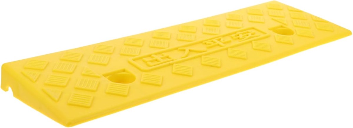 Rubberen Oprijplaat - Drempel Hellingmat - Toegankelijkheid Creëren - Duurzaam Antislip - 47x15x3 CM - Geel