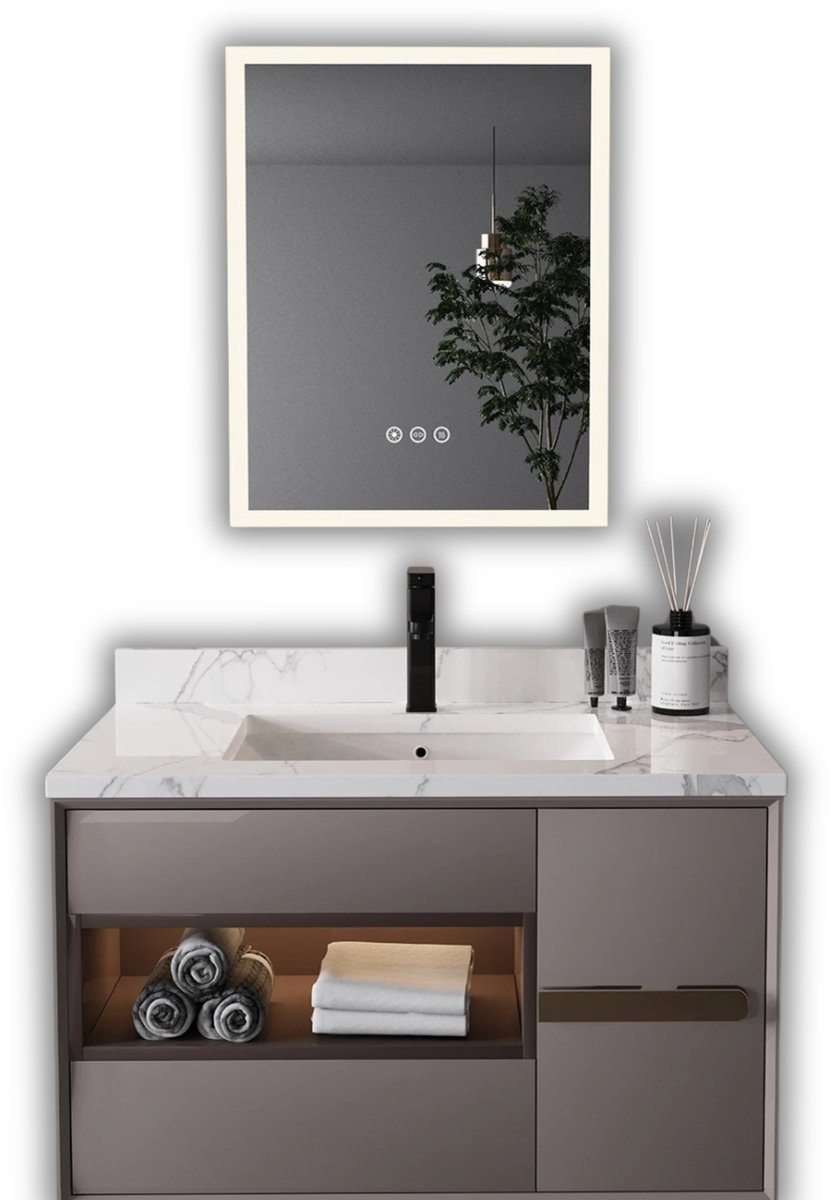 Archi spiegel met verlichting - Spiegel met licht - LED badkamer spiegellamp– Spiegel – Make-up spiegel met verlichting– 40 x 50 cm