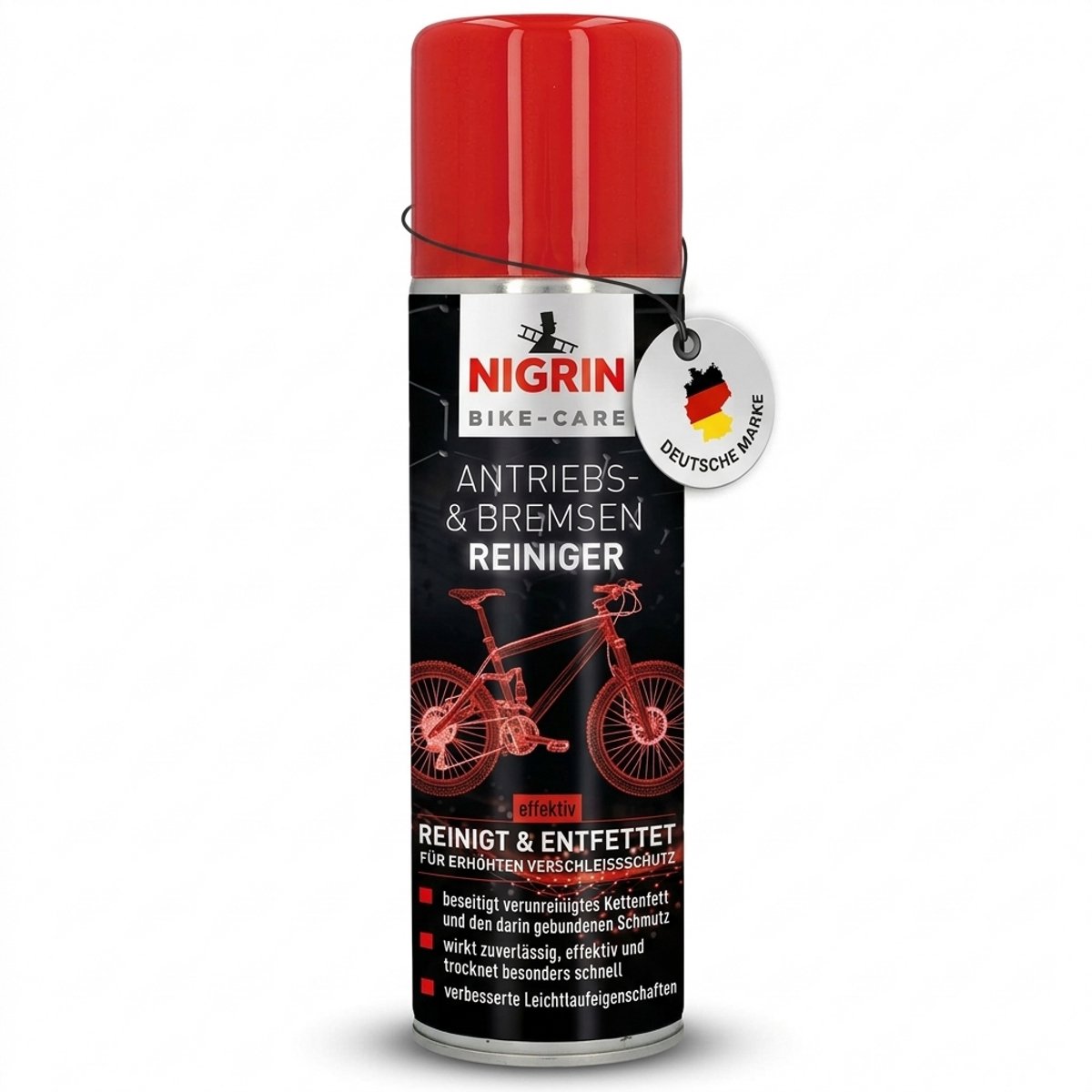 Nigrin 60250 Fietsketting Reiniger 300 ml – Ketting Cleaner voor Fiets – Ontvetter voor Ketting & Tandwielen – Diep Reinigende Fiets Onderhoud Spray