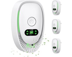 Stekker-luchtreinigers – Luchtreinigers met negatieve ionen – Draagbare mini-luchtreinigers – 4-pack – Stille werking – Ideaal voor keukens, slaapkamers en kantoren – Verwijdert effectief geuren van huisdieren en tabak