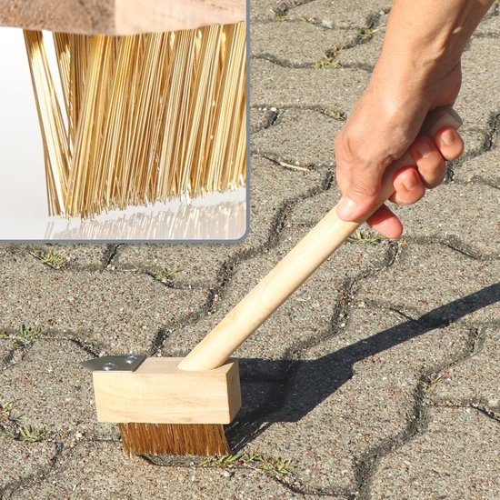 Onkruidborstel Set - Voegenborstel Staal - Terras Reinigen - Met Krabtip - 4 Stuks - Hout Staal van Merkloos	 — afbeelding 2