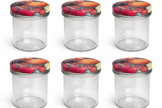 Jampotten - inmaak - glazen potten 346 ml met twist-off deksel (fruit classic) 6 stuks