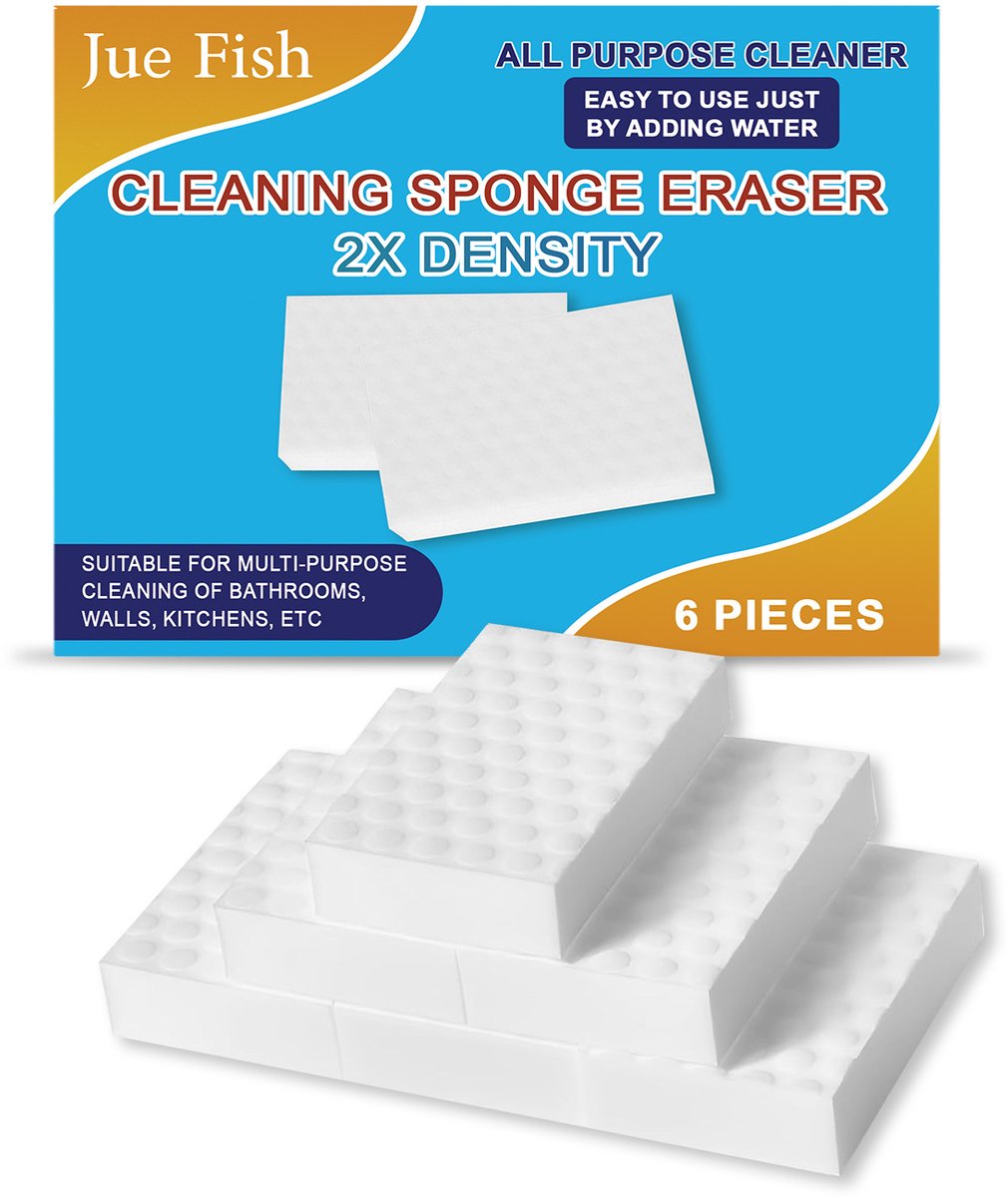 Magic sponges 6-pack - Hoogwaardige melamine spons - 2x densiteit - Voor keuken & badkamer