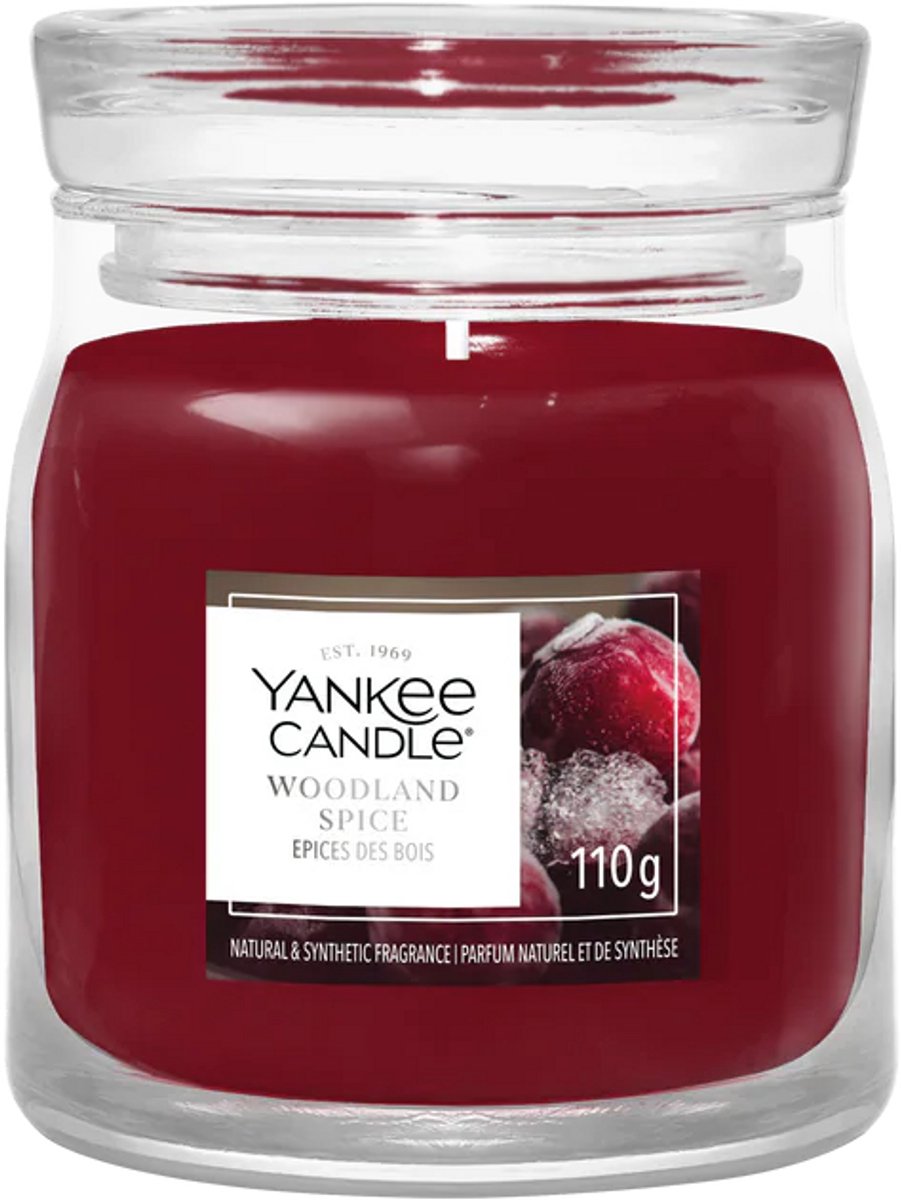 Yankee Candle Woodland Spice Small Jar Geurkaars - tot 30 branduren Rood