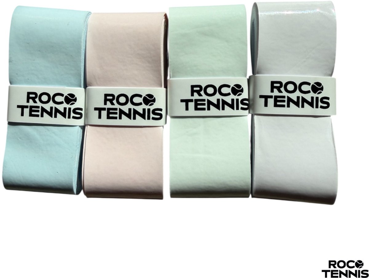 4 stuks | Roco Tennis Overgrips | Antislip | Dry | Zweetabsorberend | Tennis | Padel | Badminton | Squash | Overgrip | Tennisgrips | Soft | Zacht | Ombré