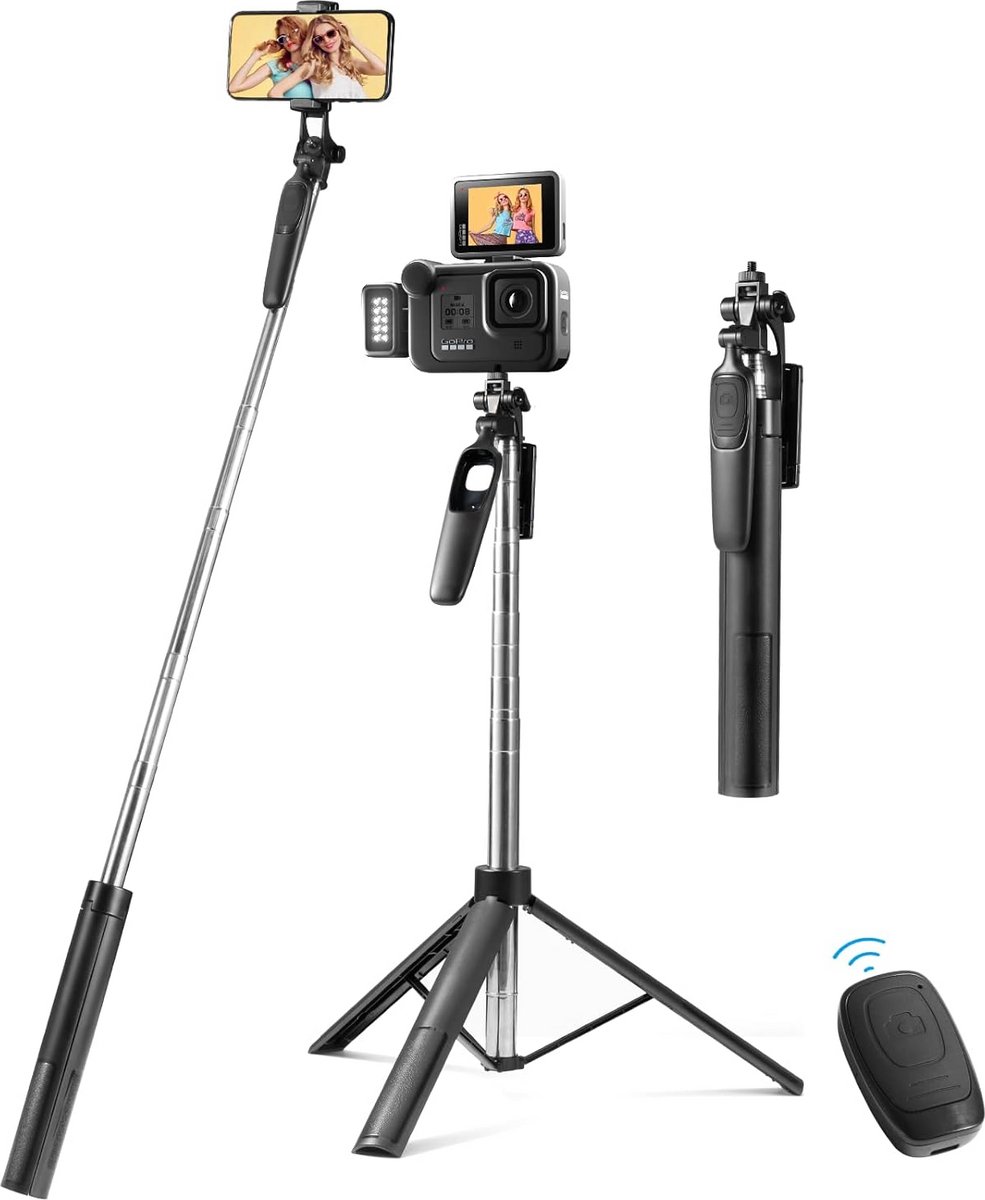 Selfiestick - Geschikt voor iPhone - Statief - Tripod - Fotostatief