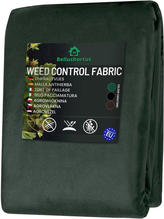 Agrotextile, Toison de jardin / Toison de mauvaises herbes Vert 50g avec protection UV Qualité UE / 10m de long, 1,6m de large