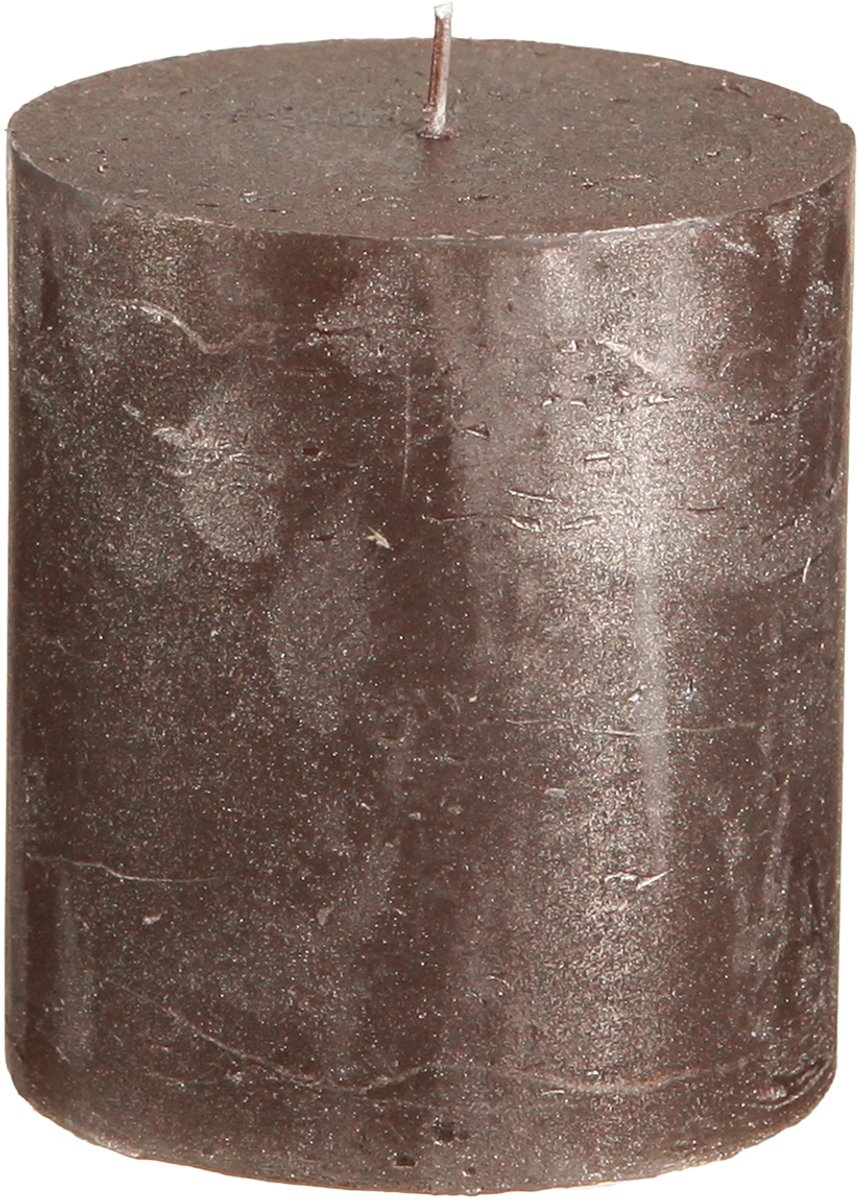 Viana Effen bruine pilaarkaarsen, koper metallic, 70×80mm, set van 4 – decor