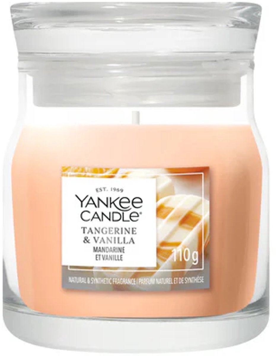 Yankee Candle Tangerine & Vanilla Small Jar Geurkaars - tot 30 branduren Oranje