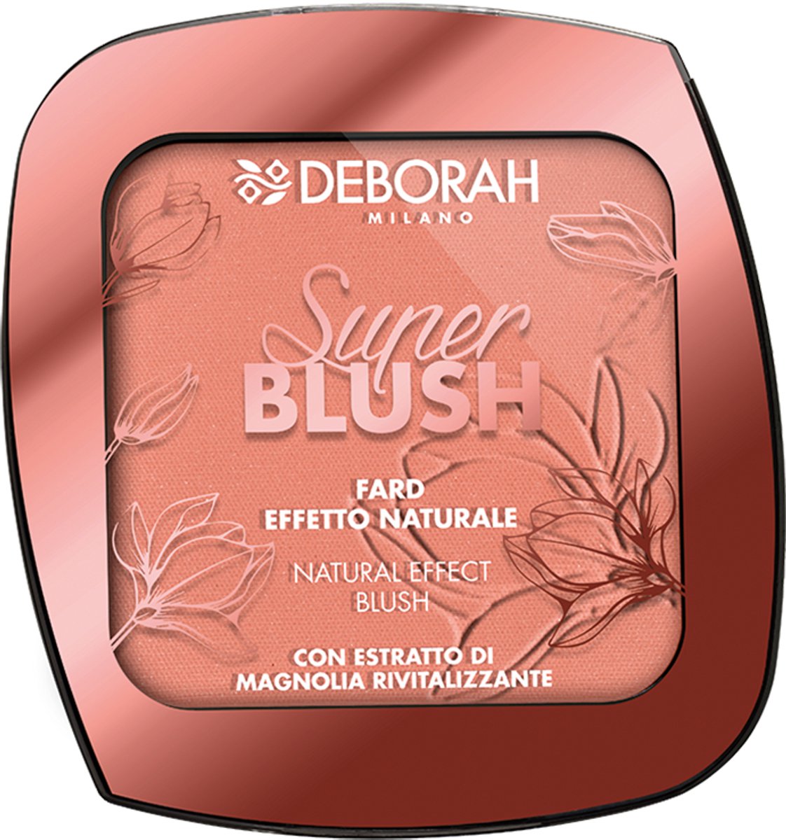 Deborah Milano Super Blush – Kleur 02 Coral Pink - Poeder Blush Met Magnolia Extract – Zachte Blendbare Textuur – Natuurlijke Glow & Stralende Wangen – Langhoudende Blush Voor Gezicht – Compacte Make-up Blush