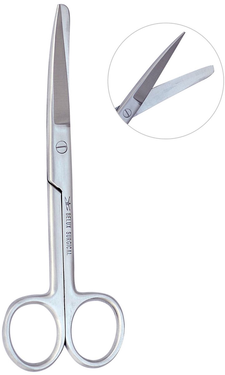 Belux Surigcal Instruments /set van 2 TandHeelkundige Schaar Inox - Recht&cvd - Scherpe/Stompe punten - RVS - 16cm