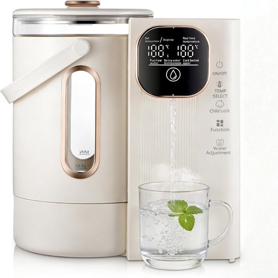 Florixa® Heetwaterdispenser - Waterdispenser - Beige - ‎24cm x 15cm x 27cm