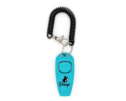 Dougi - Luxe clicker met fluit - Clickertraining voor Honden - met bevestiging - Inclusief Gratis E-Book - Blauw