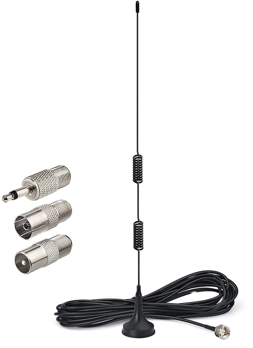 FM-radioantenne met magnetische voet, 3 meter verlengkabel, digitale radio, Bluetooth-stereo-ontvanger, audio- en video-ontvanger voor thuisbioscoop