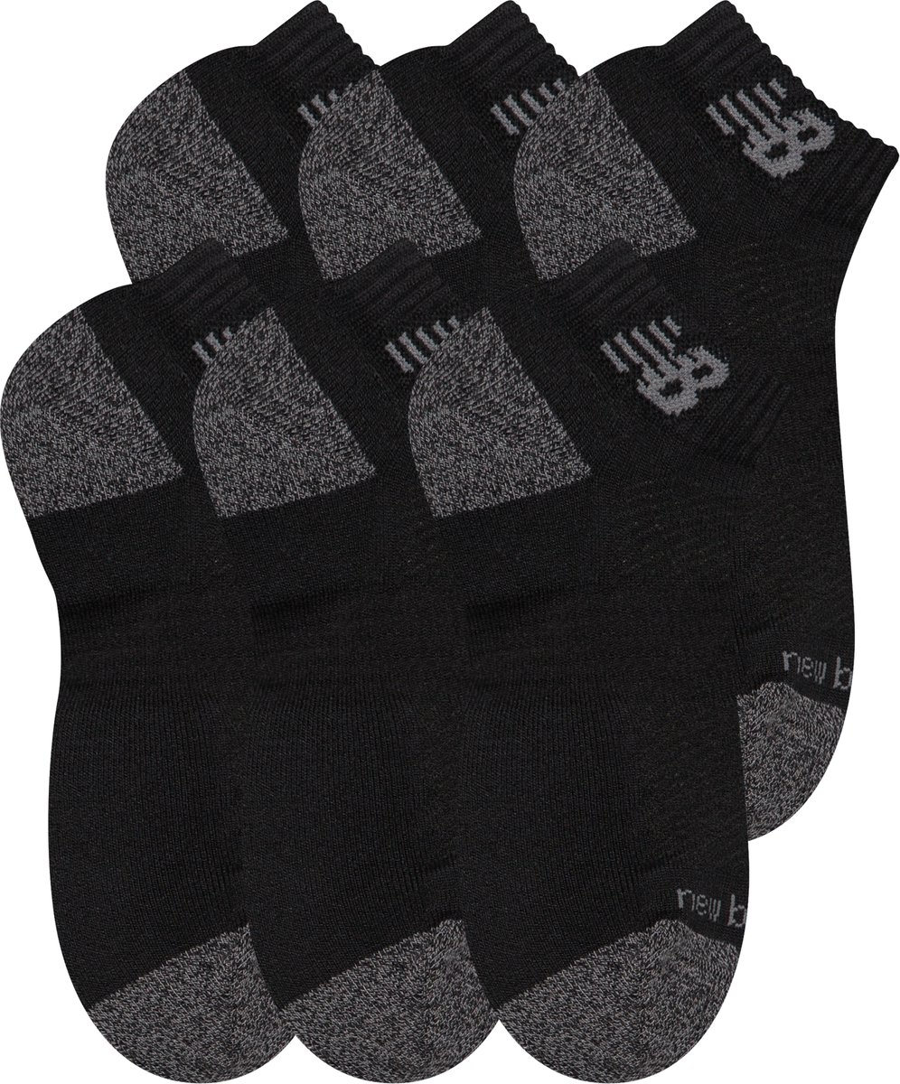 New Balance Active Low Cut Socks 6 Pack Unisex Sportsokken Zwart