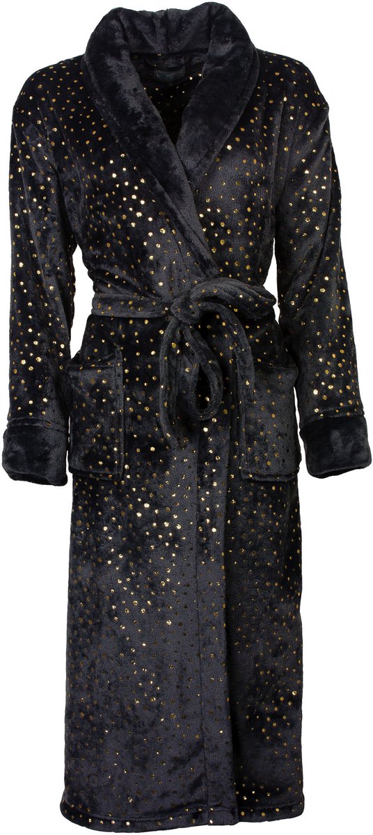 Irresistible Dames Badjas - Fleece - Donker Grijs - Maat L