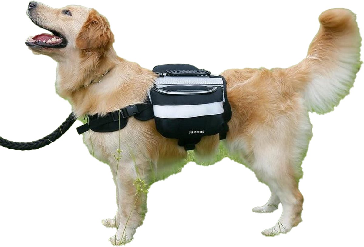 Nixnix® - Honden Rugzak - Zwart - Reflecterend - Verstelbaar - Hondenrugzak