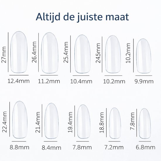 Joyage Nail Pointes Transparent Oval - 500 pièces - Nail tips transparents - Nail tips pour ongles en gel - Nail tips acrylique - Nail tips transparents - Ongles transparents - Faux ongles clairs - Faux ongles - Faux ongles ongles