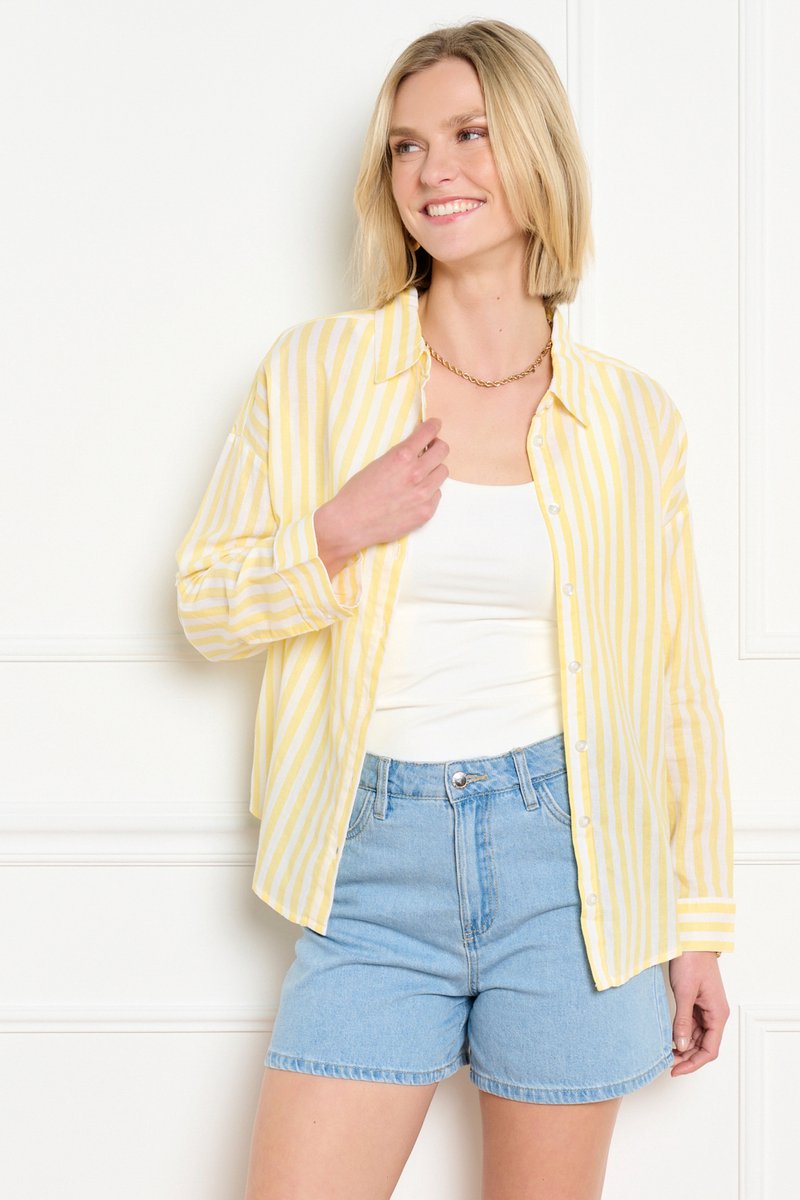 LolaLiza Blouse C Frima 05702968 White/yellow Pastel Dames Maat - W38