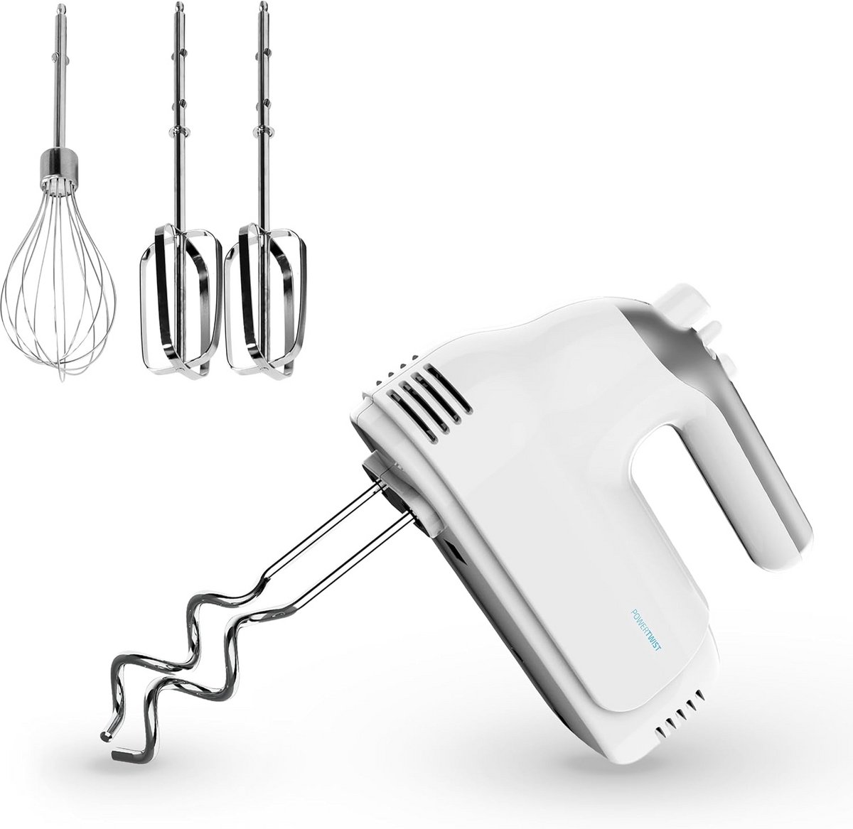 Elektrische Handmixer - Keukenmixer - Beslag Maken - 500 Watt Vermogen - 21.5 x 10 x 21 cm - Wit