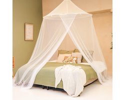 Grote Klamboe voor Bed of Buiten | 1,5 m Diameter Bovenring voor Tweepersoons Bed | Ronde Sluier Muggennet 2 Persoons | Insectennet voor Slaapkamer of Tuin | Bescherming tegen Muggen Buiten