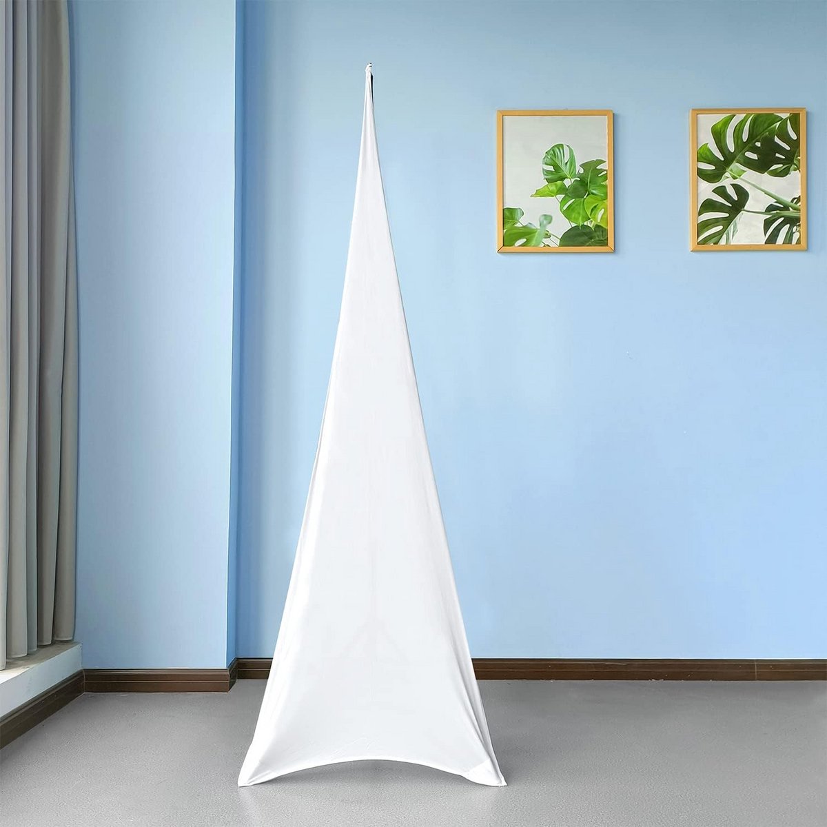 Set van 2 Witte DJ Speaker Statief Hoezen - Stretch Universeel voor Bruiloft & Feest