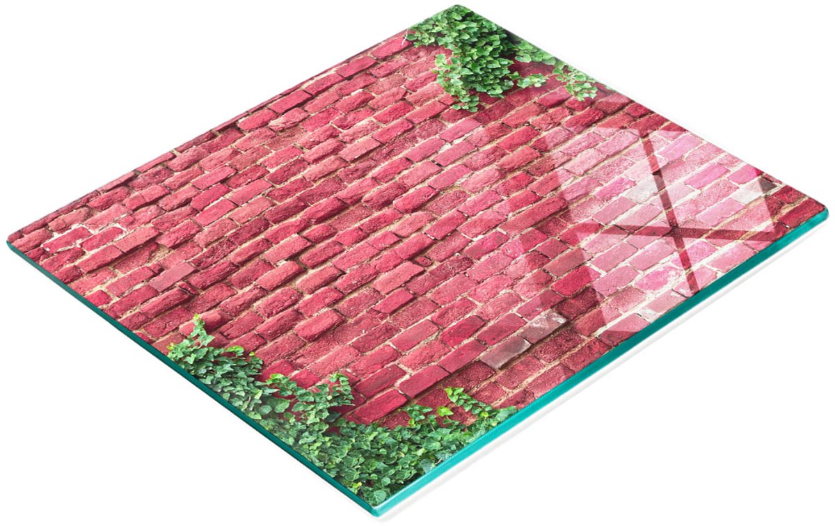 Multifunctionele decoratieve glazen wandplaat voor de keuken, baksteenmotief, 60x52 cm