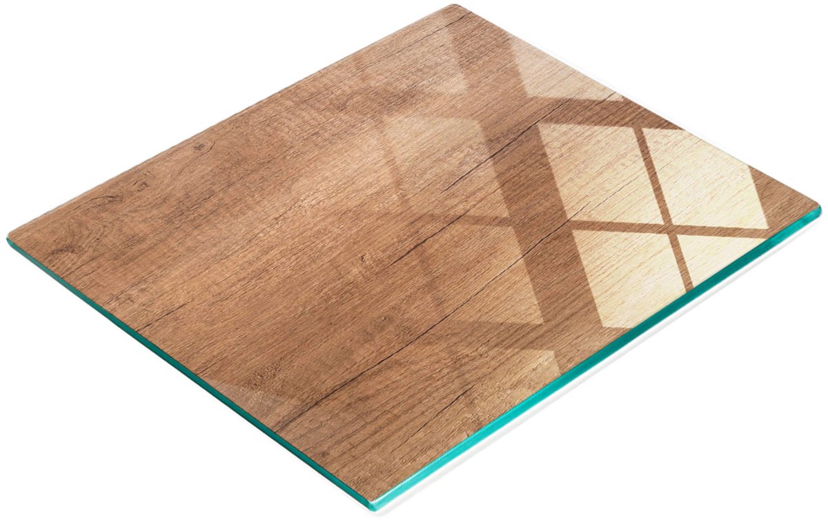 Multifunctionele decoratieve snijplank voor de keuken, gemaakt van gehard glas en hout, 60x52 cm