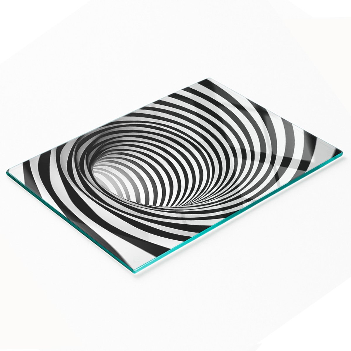 Decoratieve glazen plank met 3D-afbeeldingen voor het serveren van snacks, 80x52 cm