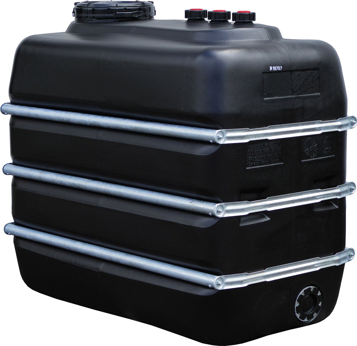 GRAF ruimtebesparende tank 2500 L zwart van voedselveilig PE