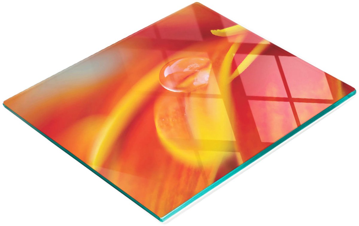 Decoratieve serveerplank van glas in de vorm van een waterdruppel, 60x52 cm