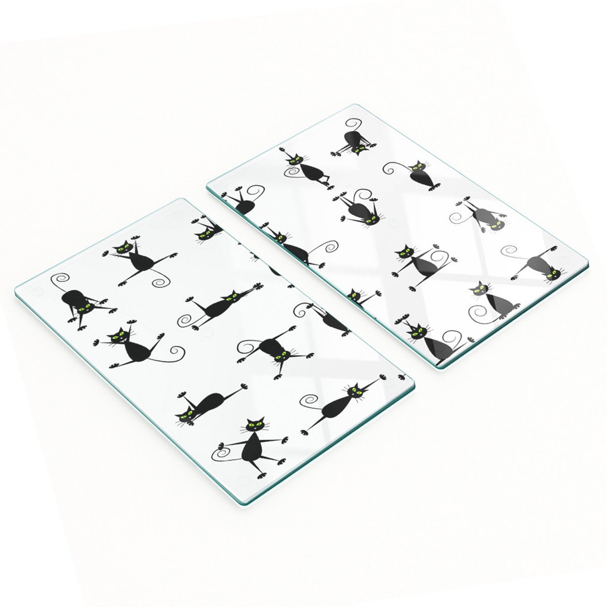 Multifunctionele decoratieve keukenplanken van gehard glas met kattenmotief, 2x30x52 cm