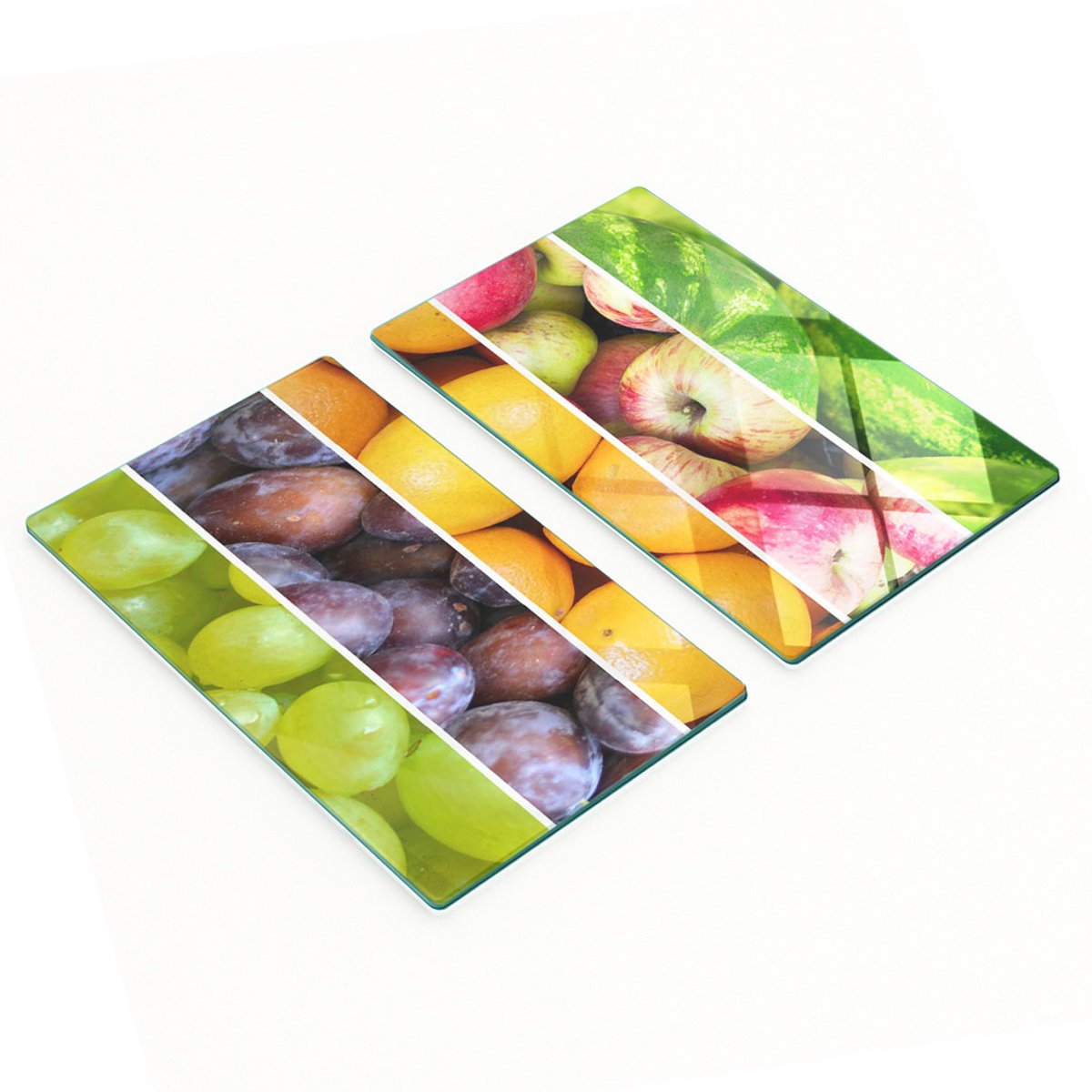 Multifunctionele decoratieve keukenplanken van gehard glas met fruitmotief, 2x30x52 cm