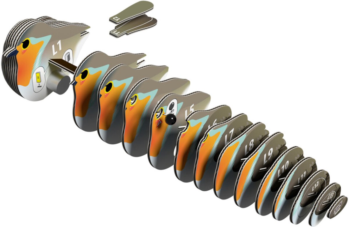 EUGY 3D Puzzel - Roodborstje - Vogels - Duurzaam - Verzamel Ze Allemaal - 6 Jaar — afbeelding 3