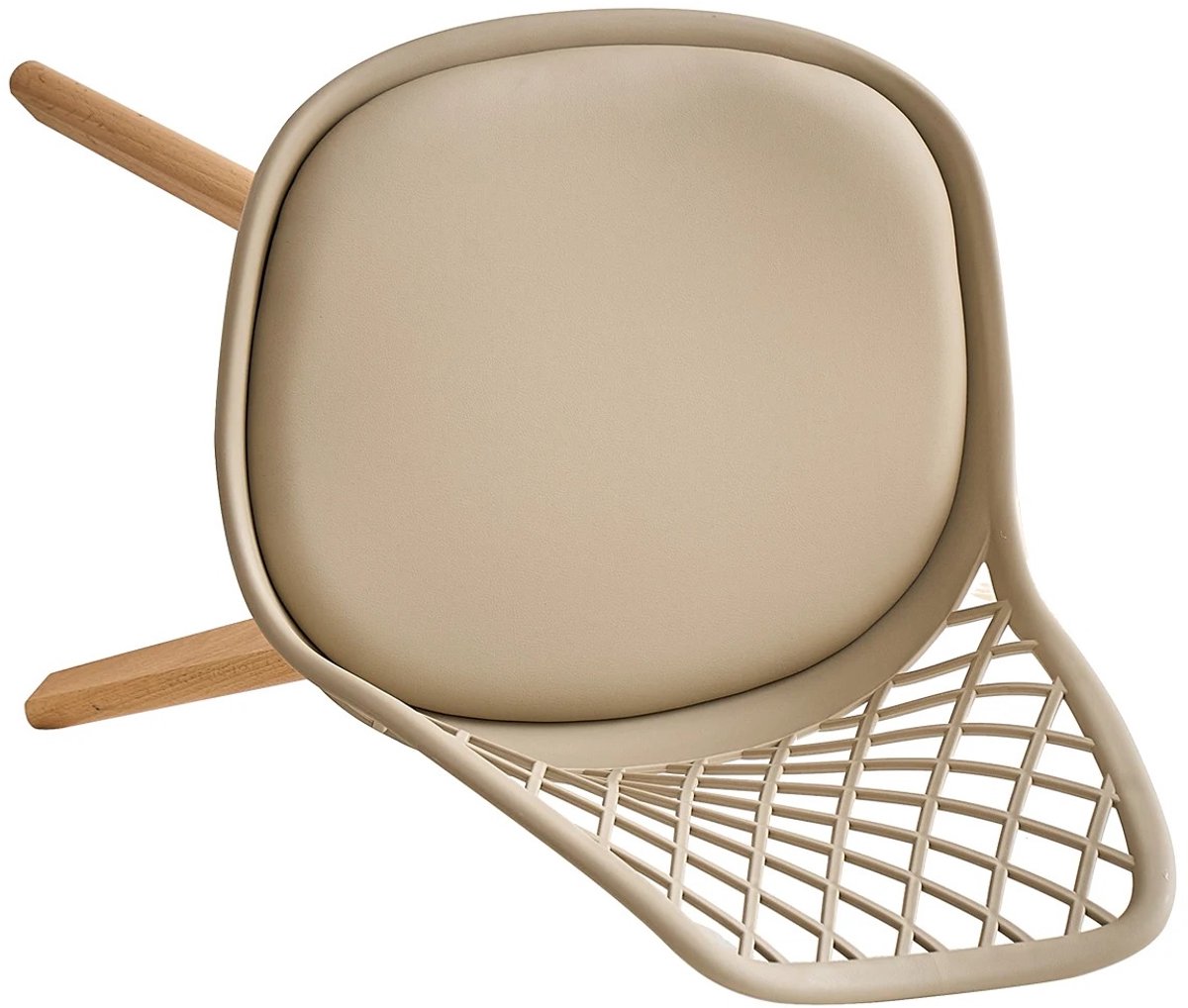 NaevaMi Eetkamerstoelen - Eetkamerstoelen Set van 6 - Eetkamerstoelen met Houten Poten - Modern en Minimalistisch - Pu Gewatteerde Zitting - Beukenhout Benen - Nordic Stoel Voor Keuken Woonkamer/Eetkamer - Khaki – foto 3