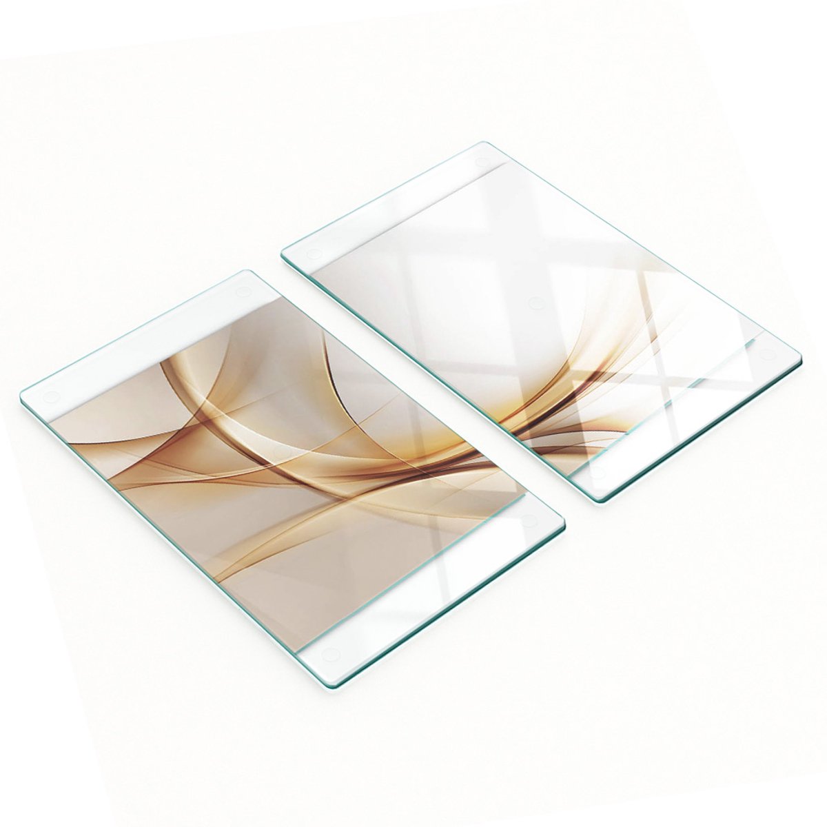 Keukenplanken van gehard glas met abstracte golfmotieven, 2x30x52 cm