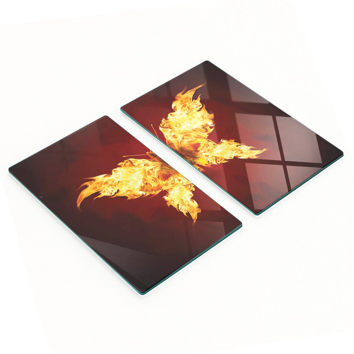 Multifunctionele decoratieve keukenplanken van gehard glas in vlinderdesign, 2x30x52 cm