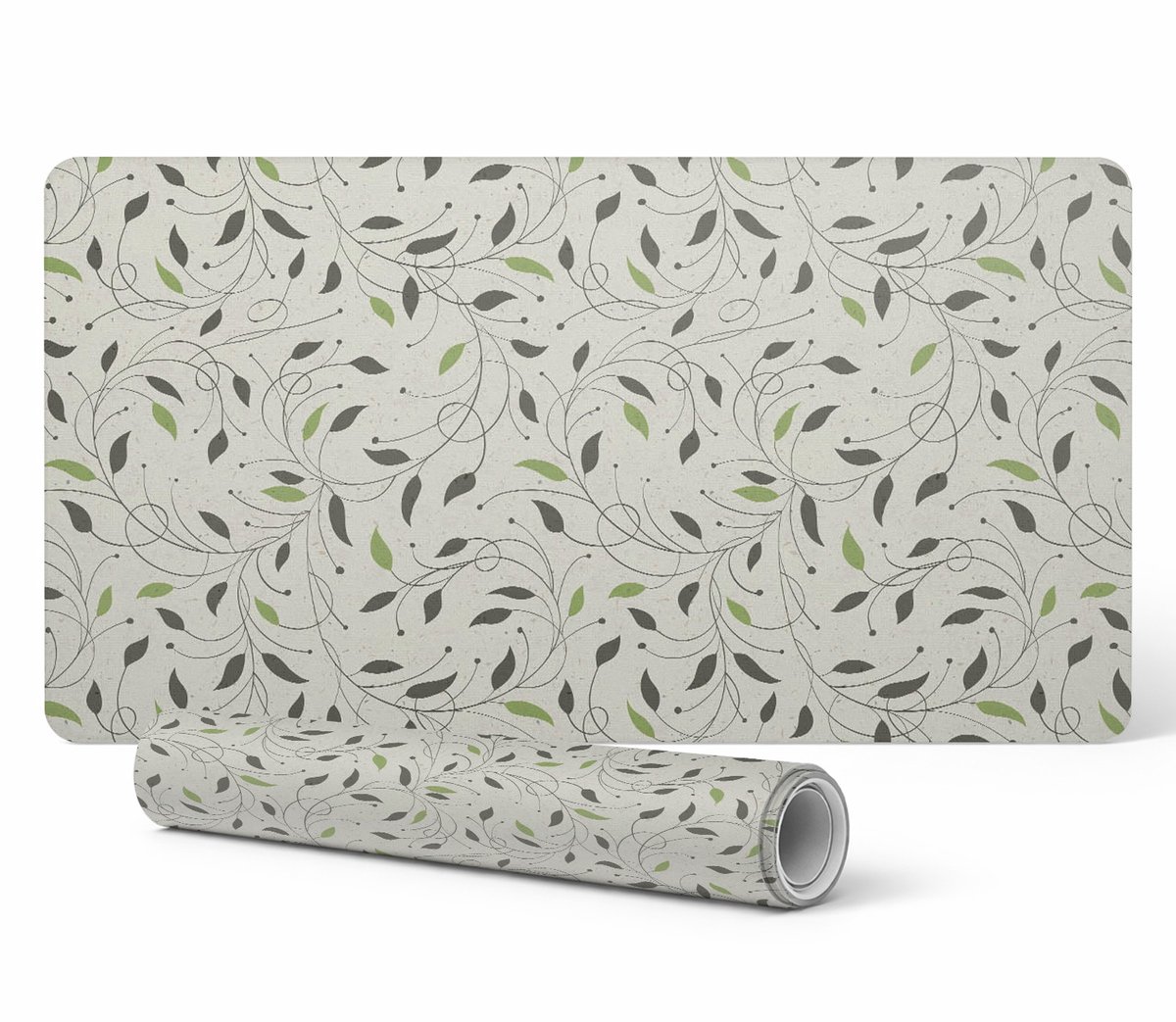 Tafelonderlegger met een trendy print van bladeren, 90x45 cm