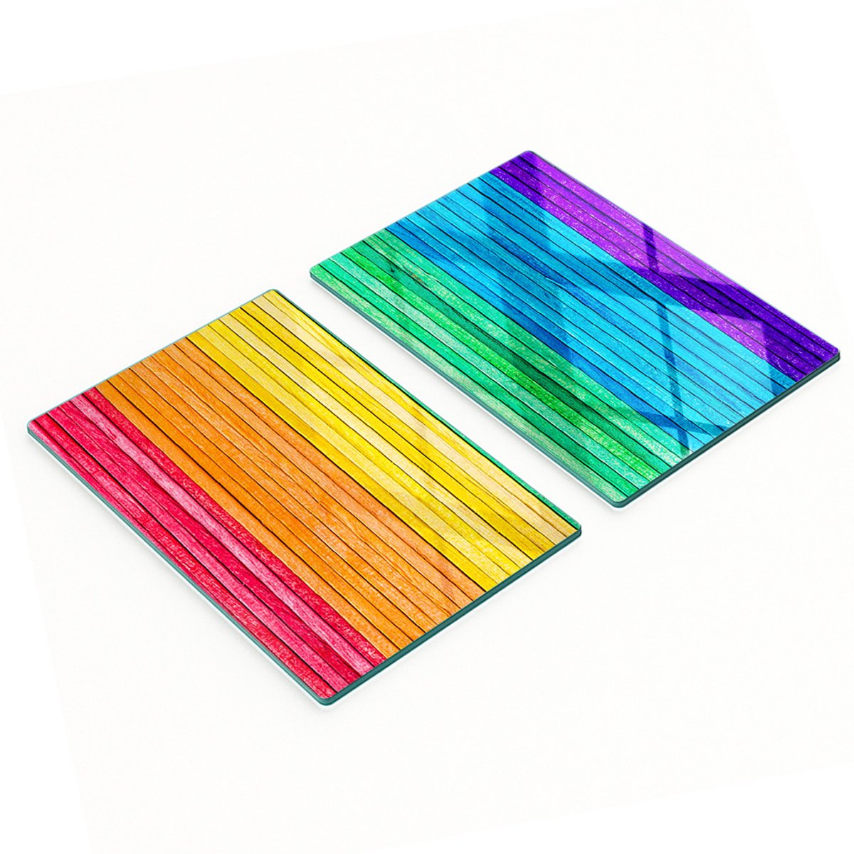 Decoratieve glazen snijplanken voor in de keuken, gekleurde strepen, 2x40x52 cm