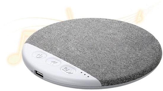 Bluetooth Slaapkussen Speaker met Witte Ruis, Timer en Licht Muziek voor Rustige Nachten, Grijs