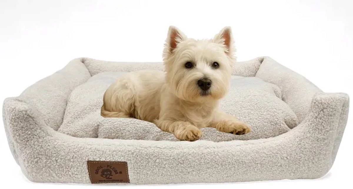 Hondenbed 70x60 cm Bouclé – Zacht en Comfortabel Hondenkussen voor Kleine en Middelgrote Honden – Machinewasbaar, Antislip, Luxe Sofa voor Huisdieren, beige