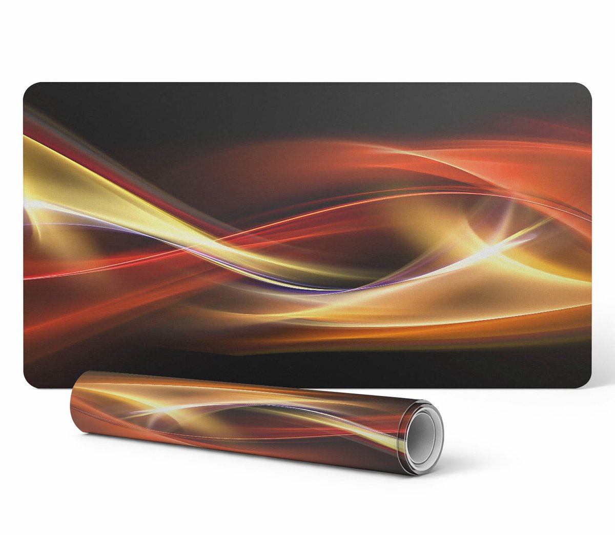 Antislip gamingmuismat met abstract golvenpatroon, 120x60 cm