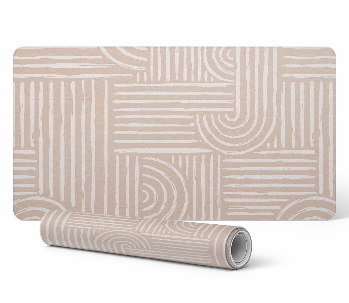 Moderne bureauonderlegger voor thuiswerken met geometrische lijnen, 90x45 cm